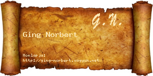 Ging Norbert névjegykártya