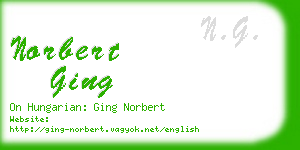 norbert ging business card